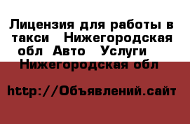 Лицензия для работы в такси - Нижегородская обл. Авто » Услуги   . Нижегородская обл.